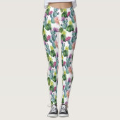 Leggings Motif d'aquarelle Cactus Art (Devant)