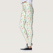 Leggings Motif d'aquarelle Cactus Pastel (Gauche)