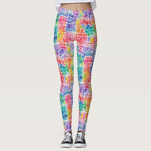 Leggings Motif d'aquarelle couleur Abstrait amusant (Devant)