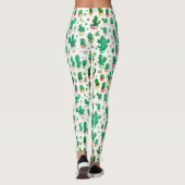Leggings Motif d'aquarelle de cactus vert Succulent (Dos)