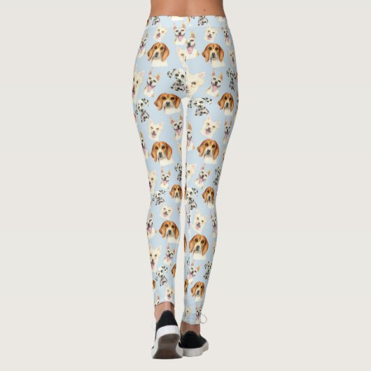 Leggings Motif d'aquarelle de chiot (Dos)