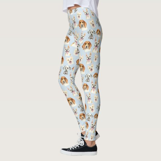 Leggings Motif d'aquarelle de chiot (Gauche)