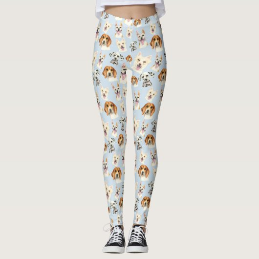 Leggings Motif d'aquarelle de chiot (Devant)