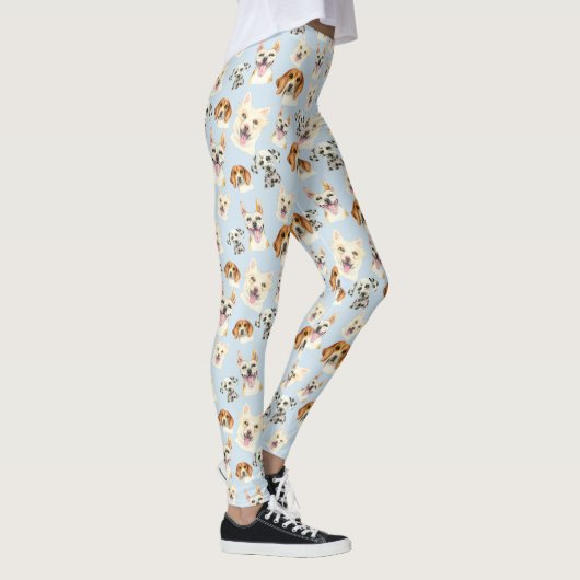 Leggings Motif d'aquarelle de chiot (Droite)