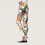 Leggings - motif d'aquarelle florale (Gauche)