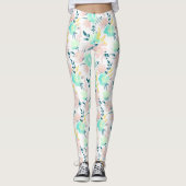 Leggings Motif d'aquarelle florale (Devant)