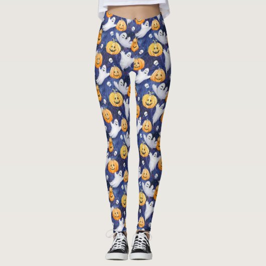 Leggings Motif d'aquarelle Halloween (Devant)