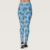 Leggings Motif d'aquarelle Monstera bleu (Dos)