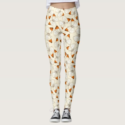 Leggings Motif d'aquarelle papillons (Devant)