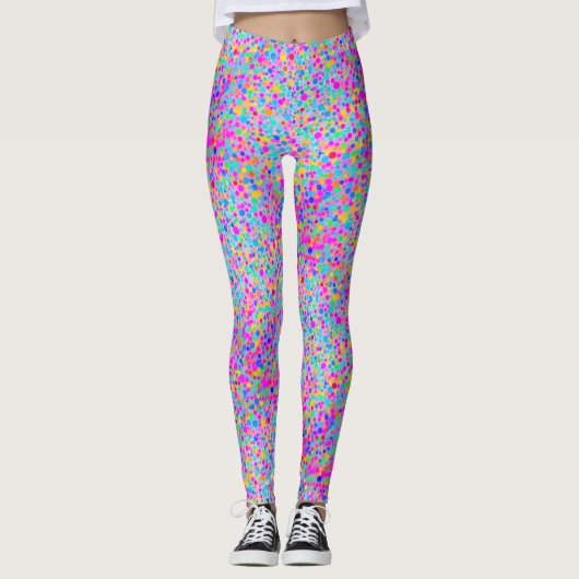 Leggings Motif d'aquarelle Pois Abstrait (Devant)