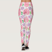 Leggings Motif d'aquarelle rose et violet (Dos)
