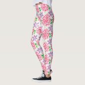 Leggings Motif d'aquarelle rose et violet (Gauche)