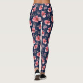 Leggings Motif d'aquarelle rose foncé (Dos)