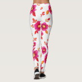 Leggings Motif d'aquarelle rose vibre (Dos)