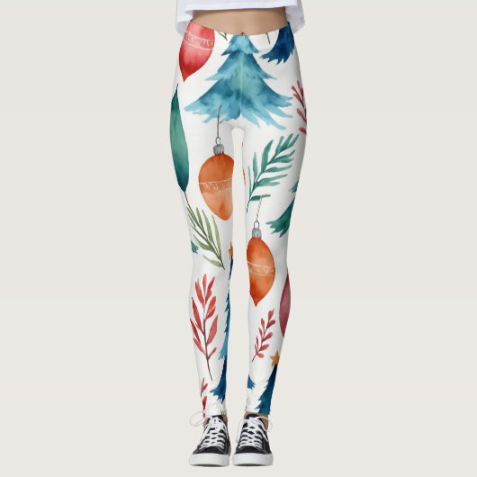 Leggings Motif d'arbre de Noël (Devant)