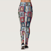 Leggings Motif d'arbre de Noël en patchwork festif (4) (Dos)