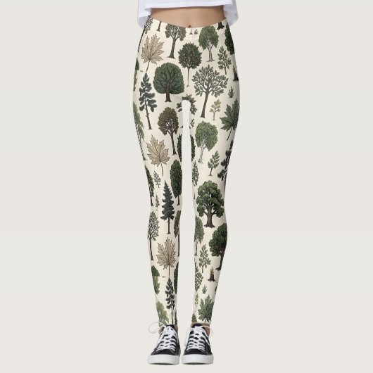 Leggings Motif d'arbres (Devant)