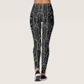Leggings Motif d'arc Art déco blanc sur arrière - plan noir (Dos)