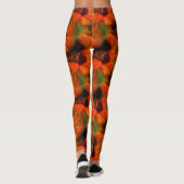 Leggings Motif D'Art Abstrait Orange Et Brown (Dos)