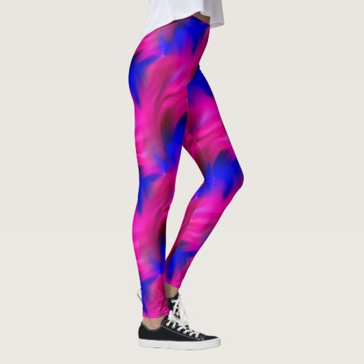 Leggings Motif d'art Abstrait rose et bleu (Droite)