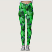 Leggings Motif d'art Abstrait vert brillant (Devant)