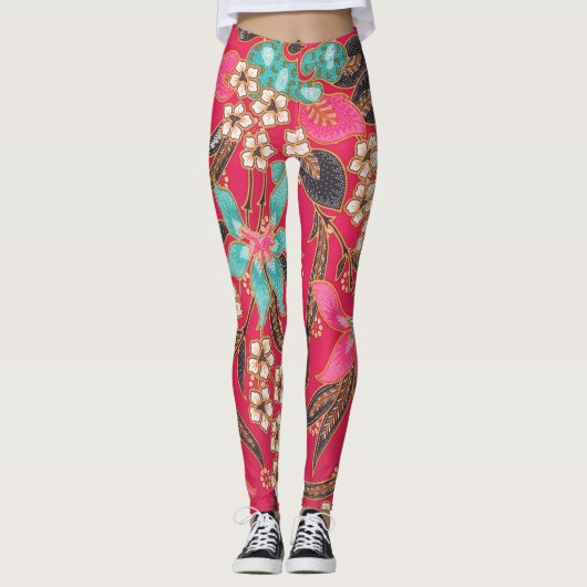 Leggings Motif d'art batik indonésien (Devant)