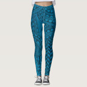 Leggings Motif d'art bleu Abstrait (Devant)