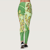 Leggings Motif d'art botanique floral de la feuille japonai (Dos)
