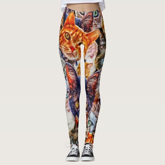 Leggings Motif d'art de chat (Devant)