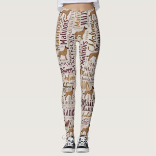 Leggings Motif d'art de mot de chien de Malinois de Belge