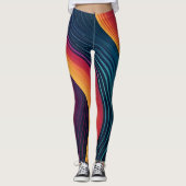 Leggings motif d'art des lignes Abstraites (Devant)
