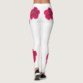 Leggings Motif d'art en fleurs rouges (Dos)