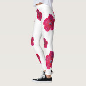 Leggings Motif d'art en fleurs rouges (Gauche)