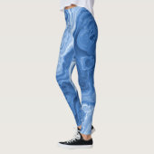 Leggings Motif d'art en marbre bleu foncé clair moyen (Gauche)