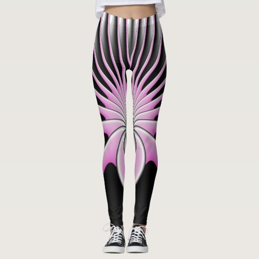 Leggings Motif d'art fractal Abstrait moderne (Devant)