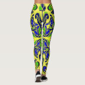 Leggings motif d'art mandaka abstrait (Dos)