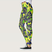 Leggings motif d'art mandaka abstrait (Gauche)