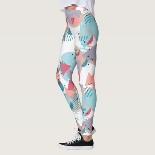 Leggings Motif d'art moderne Abstrait de hanche géométrique (Gauche)