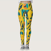Leggings Motif d'art pop rétro géométrique (Devant)
