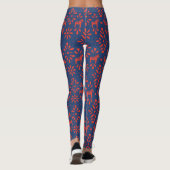 Leggings Motif d'art populaire Dala Rouge et Bleu (Dos)