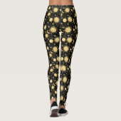 Leggings Motif d'astrologie de la lune solaire céleste Gold (Dos)