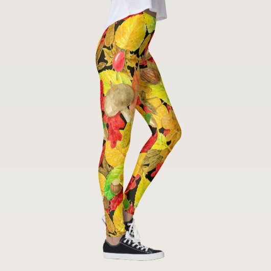 Leggings Motif d'automne aquarelle (Droite)