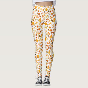Leggings Motif d'automne avec Citrouille, Feuille : Eléganc