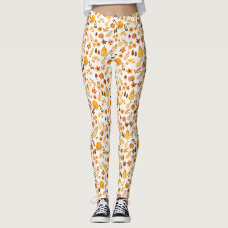 Leggings Motif d'automne avec Citrouille, Feuille : Eléganc