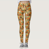 Leggings Motif d'automne de la Turquie de courge d'automne (Devant)