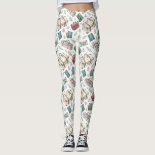Leggings Motif de bagages de voyage vintage (1)