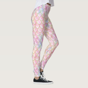 Leggings Motif de balance de sirène Pastel Iridescente