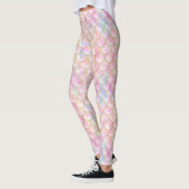 Leggings Motif de balance de sirène Pastel Iridescente (Gauche)