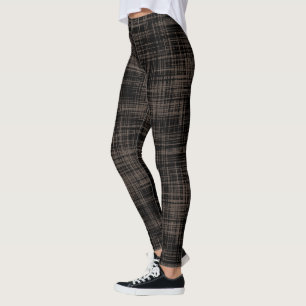 Leggings Motif de bande Abstrait Brown noir / foncé