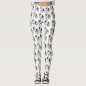 Leggings Motif de bande dessinée de chien de Keeshond (Devant)